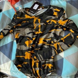 Fashion nova camo bodysuit XS